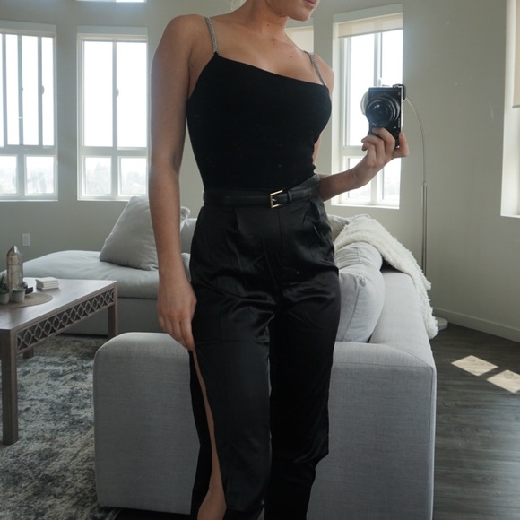 LAST ONE! Dahlia Open Leg Satin Pant - Picture 5 of 6